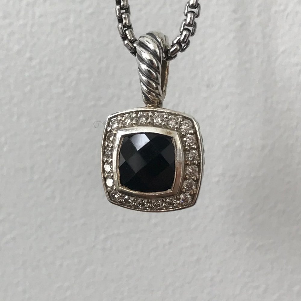 David Yurman Petite Albion Necklace with  Black Onyx and Diamonds